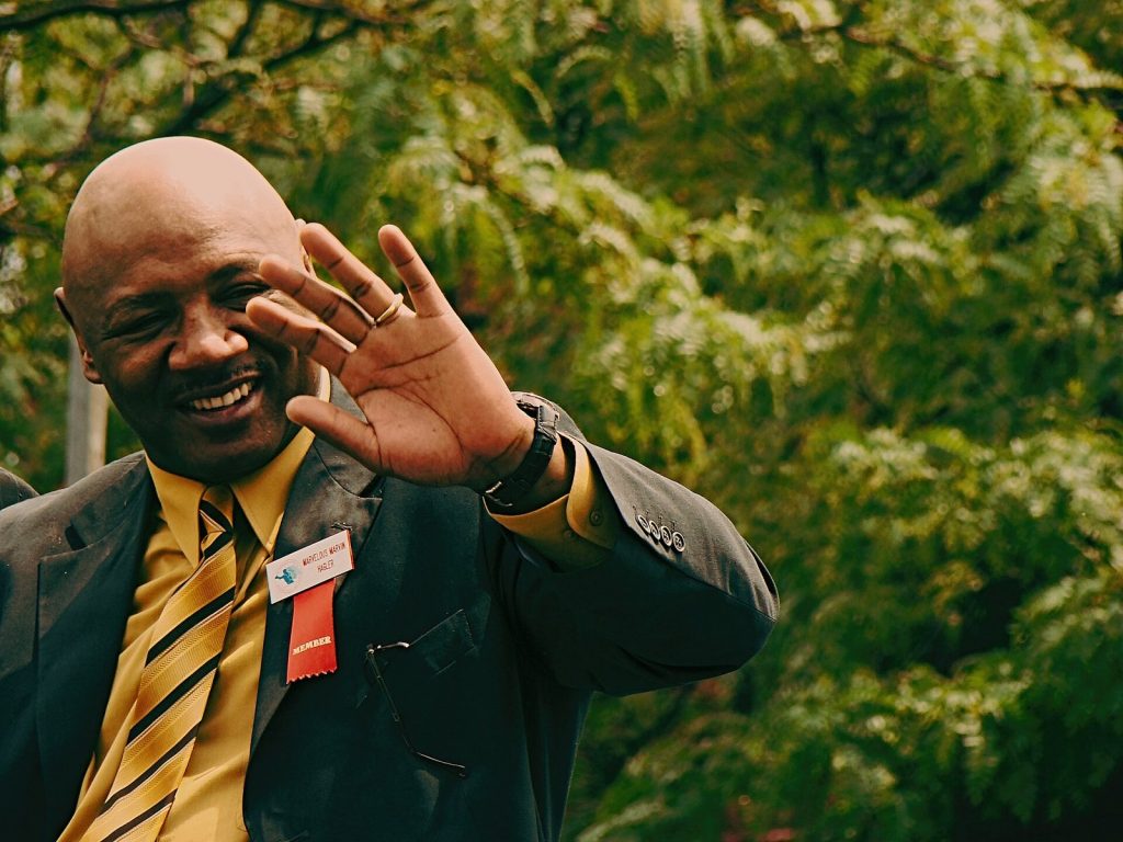 Marvin Hagler riding in the Parade of Champions at the International Boxing Hall of Fame