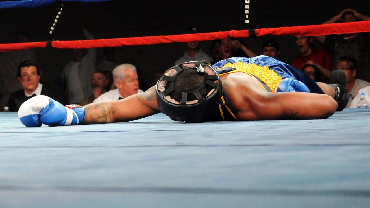 Heavyweight boxer knocked down on the canvas at the 2010 Armed Forces Boxing Championship